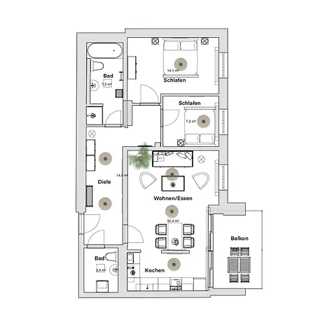 Apartment Pineapple Zwinger Vii - 78 Qm - 1x Free Parking - Dresden