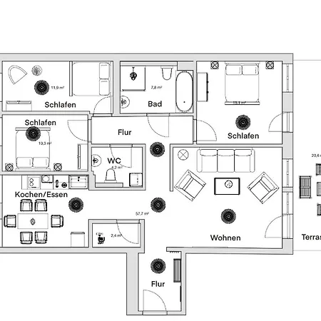 Apartment Pineapple Altstadt I - 117 Qm - 1x Free Parking