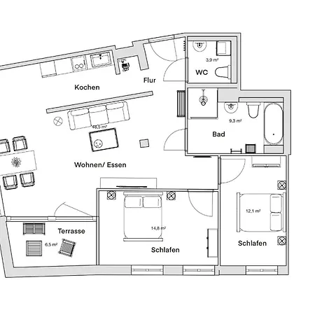 Апартаменты Pineapple Altstadt Iv - 91 Qm - 1x Free Parking